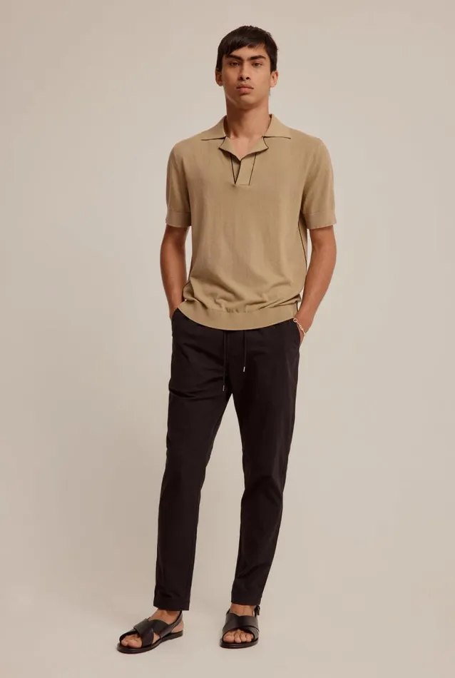 Man Venroy Polos Knitted Contrast Trim Polo