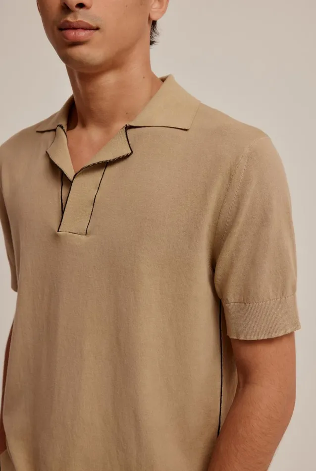 Man Venroy Polos Knitted Contrast Trim Polo
