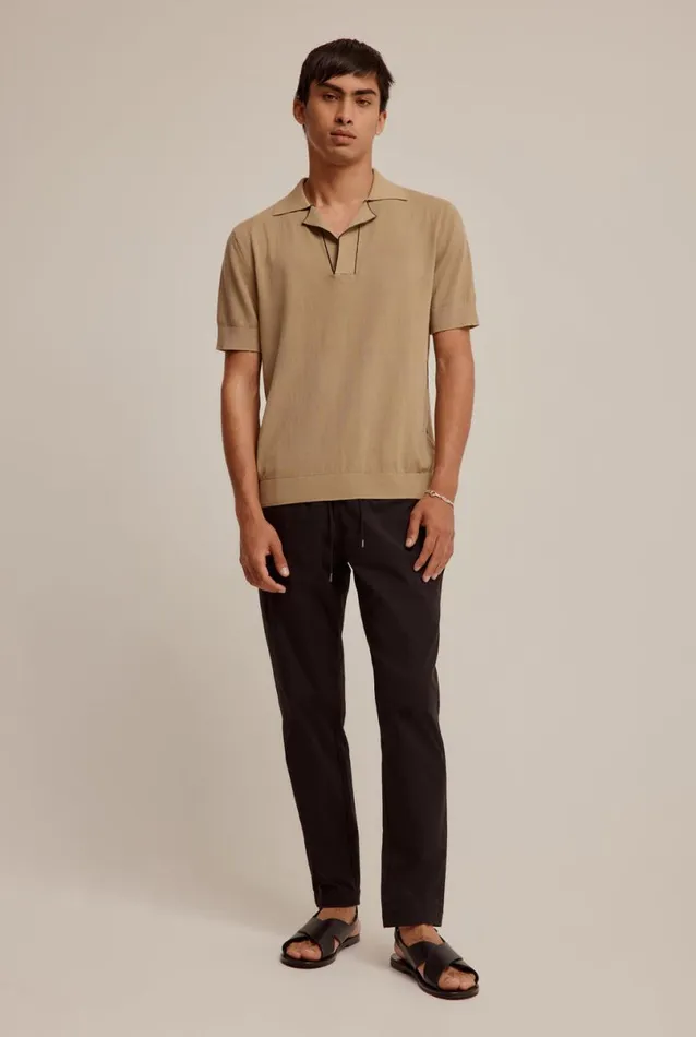Man Venroy Polos Knitted Contrast Trim Polo