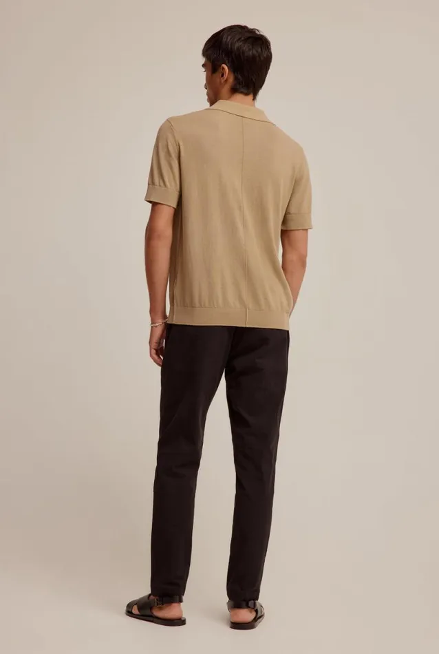 Man Venroy Polos Knitted Contrast Trim Polo