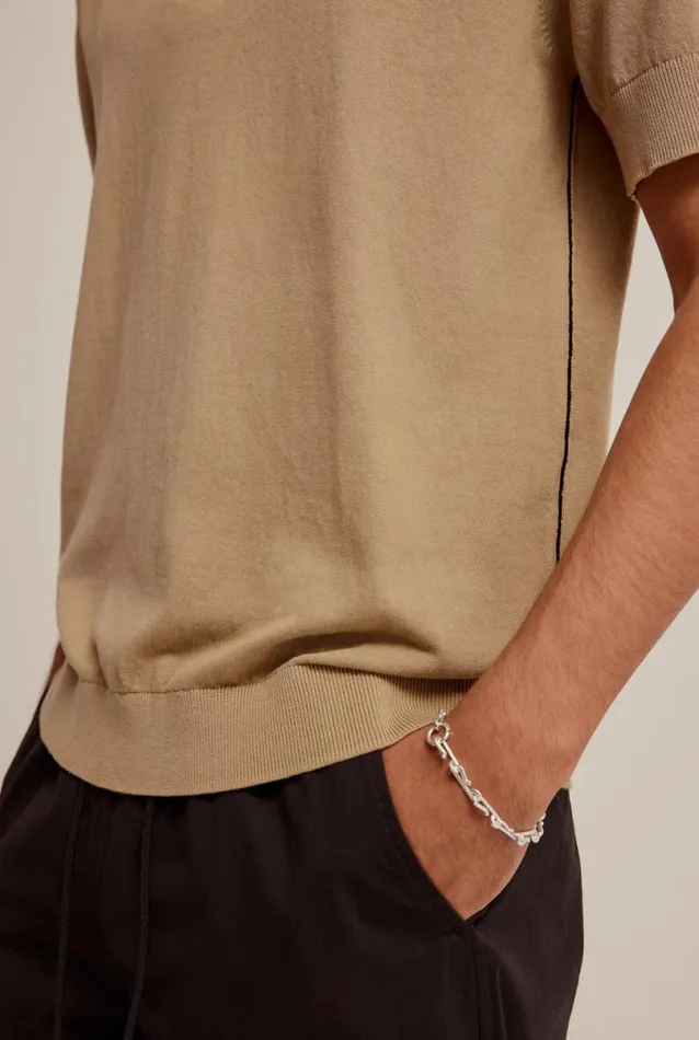Man Venroy Polos Knitted Contrast Trim Polo
