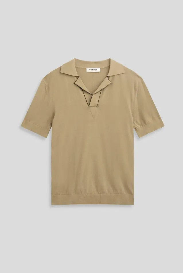 Man Venroy Polos Knitted Contrast Trim Polo