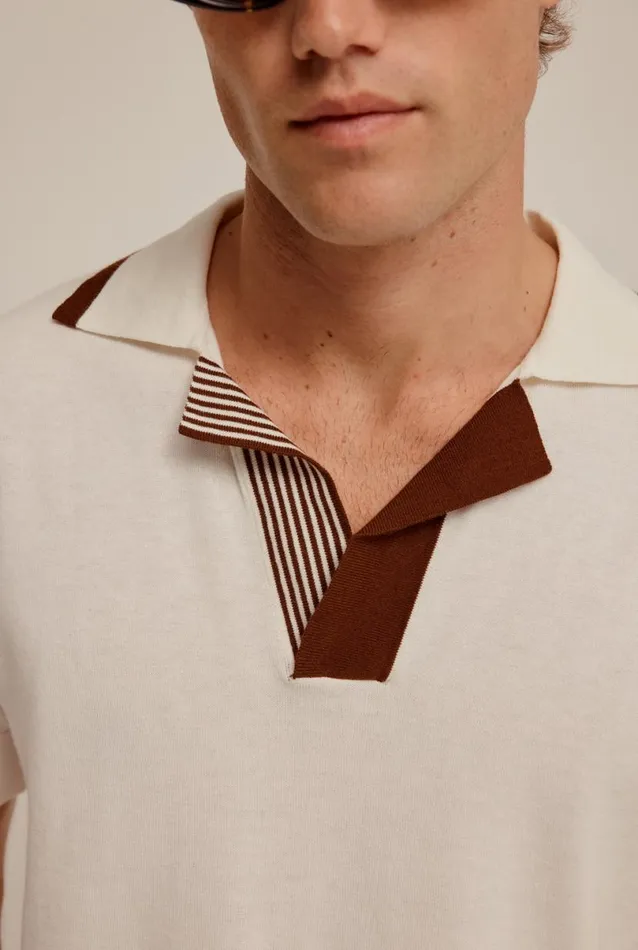 Man Venroy Polos Knitted Cotton Open Neck Polo