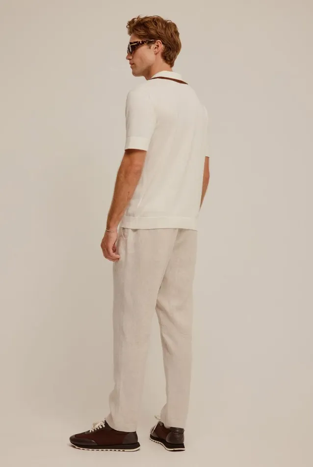 Man Venroy Polos Knitted Cotton Open Neck Polo