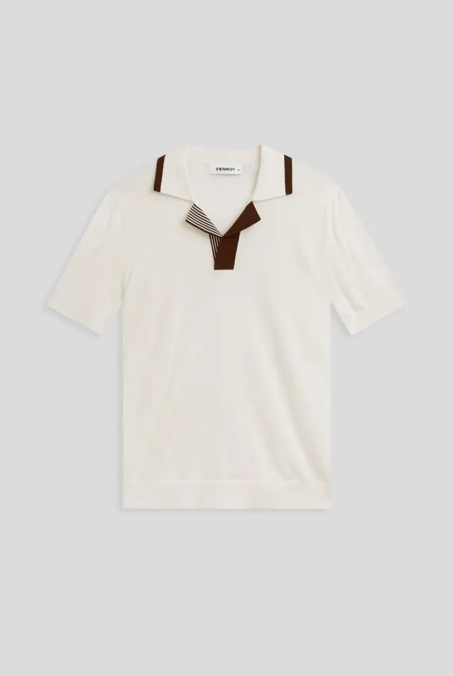 Man Venroy Polos Knitted Cotton Open Neck Polo