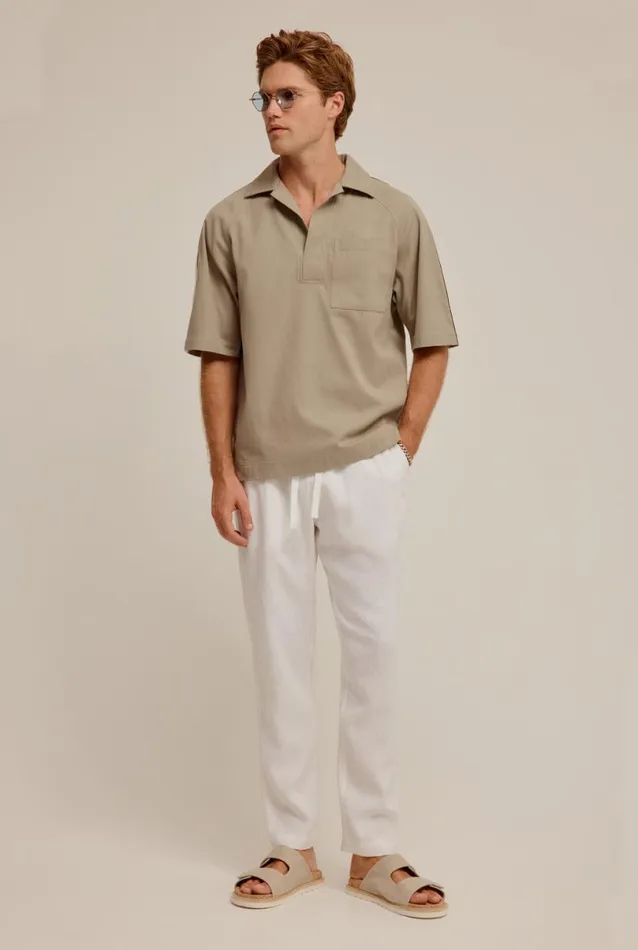 Man Venroy Polos Raglan Woven Polo