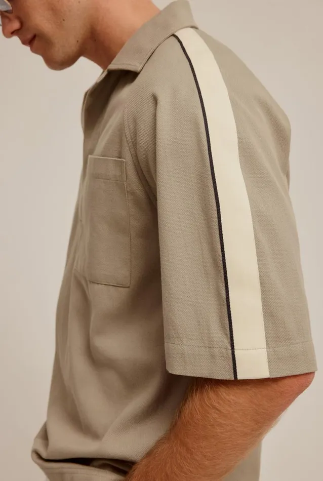 Man Venroy Polos Raglan Woven Polo