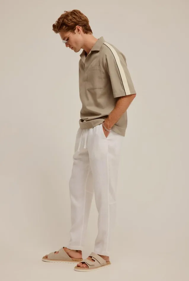 Man Venroy Polos Raglan Woven Polo