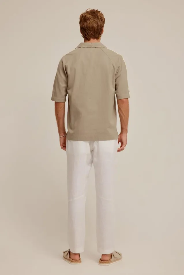 Man Venroy Polos Raglan Woven Polo