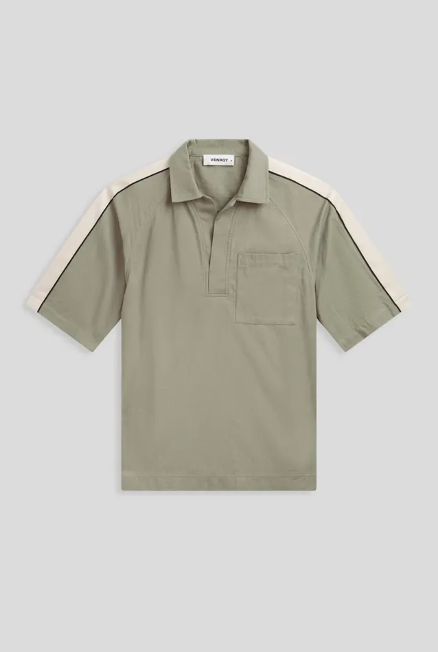 Man Venroy Polos Raglan Woven Polo