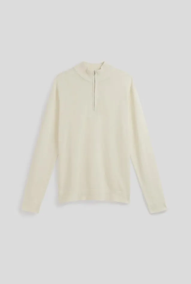 Man Venroy Sweaters Cotton Pique Quarter Zip Sweater