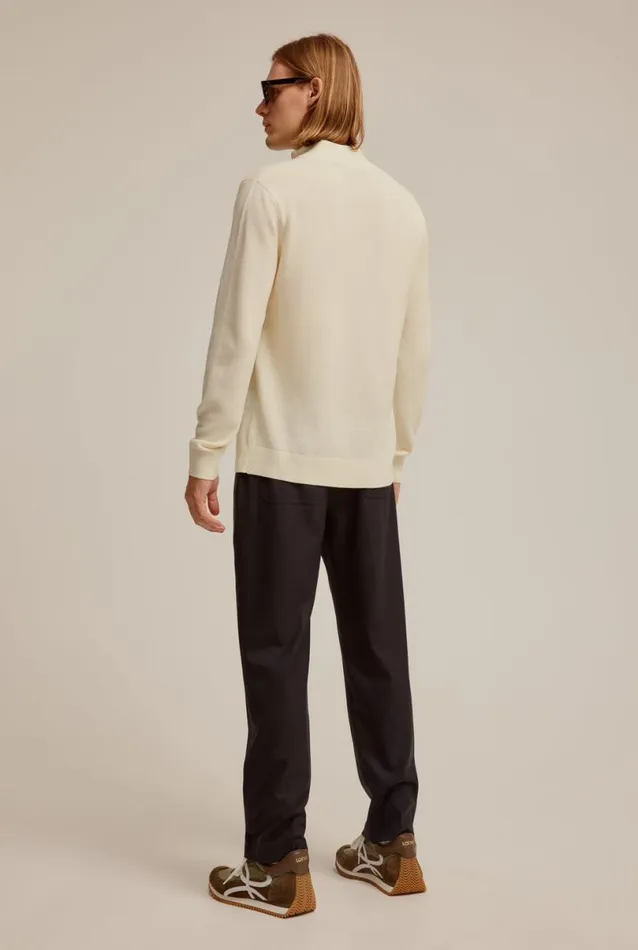 Man Venroy Sweaters Cotton Pique Quarter Zip Sweater