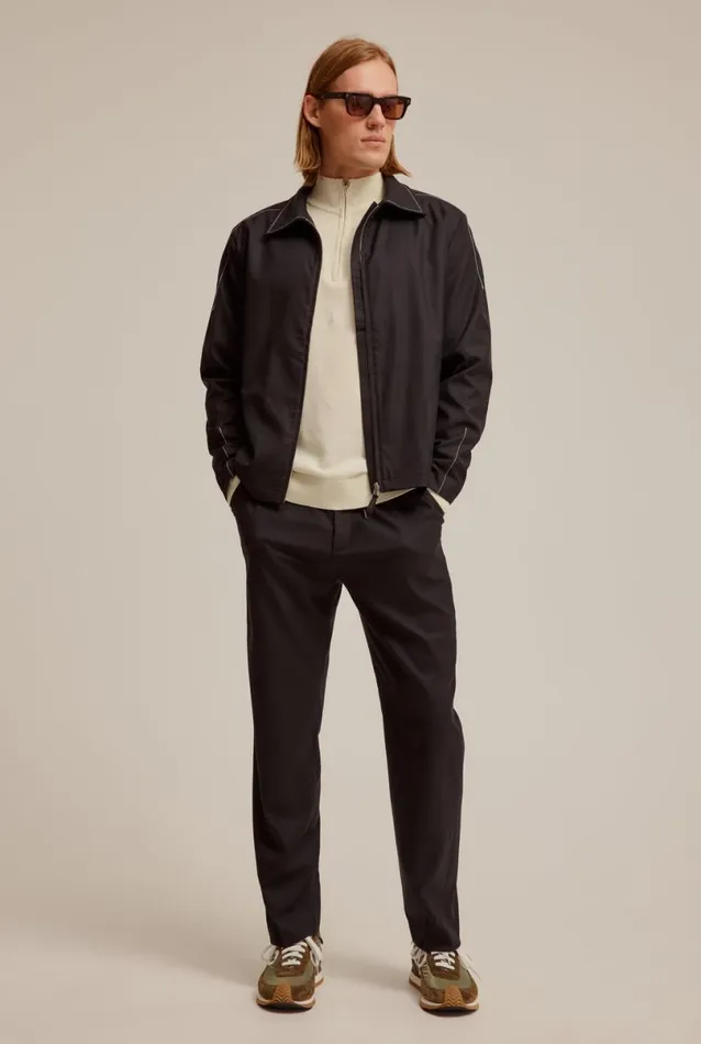 Man Venroy Sweaters Cotton Pique Quarter Zip Sweater