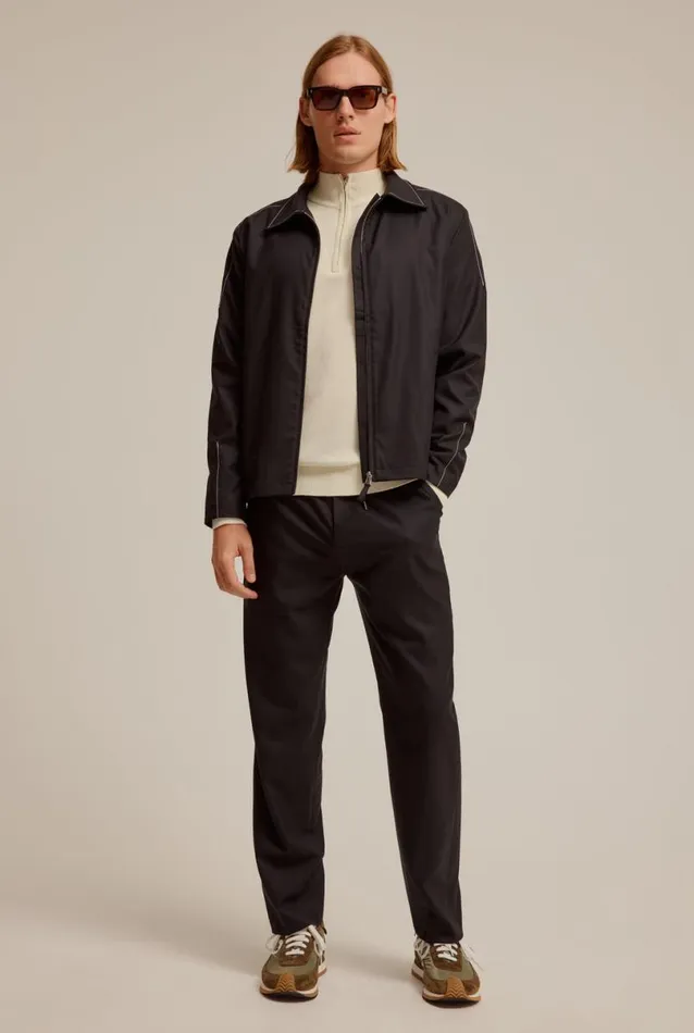 Man Venroy Sweaters Cotton Pique Quarter Zip Sweater