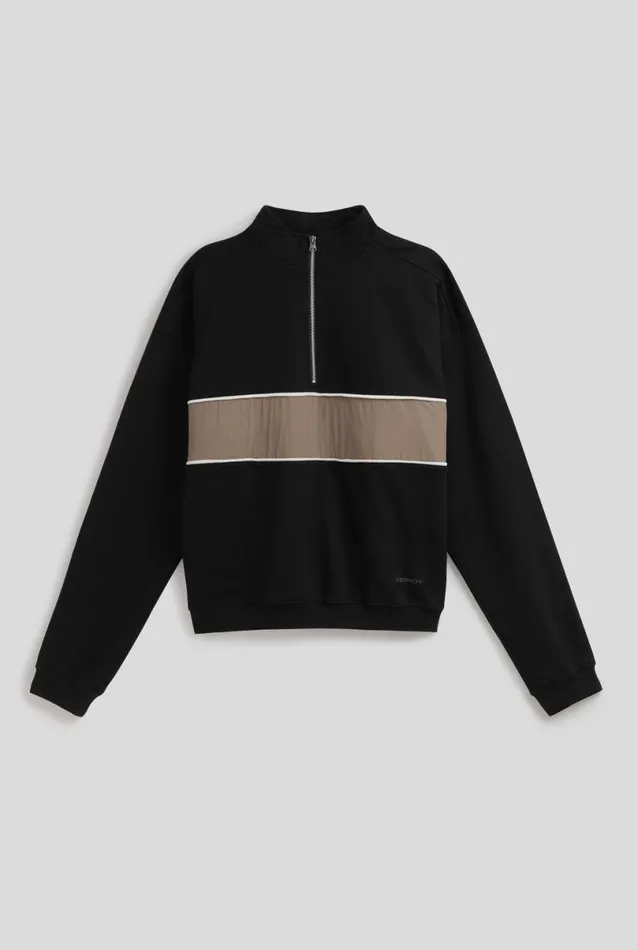 Man Venroy Sweaters Nylon Panelled Track Sweater