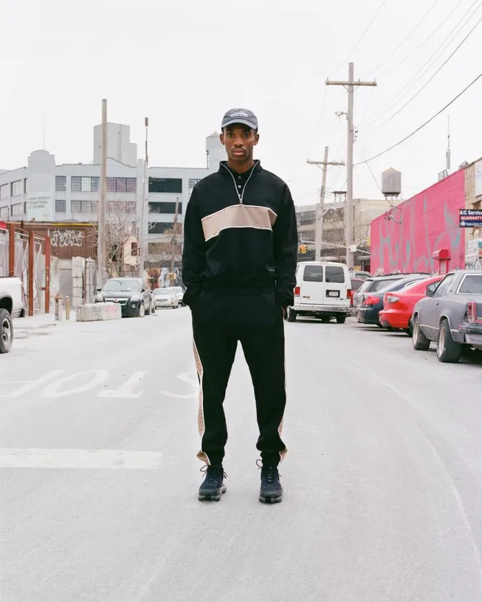 Man Venroy Sweaters Nylon Panelled Track Sweater