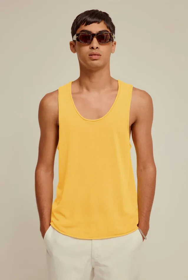 Man Venroy Tanks Rolled Edge Cotton Knit Tank