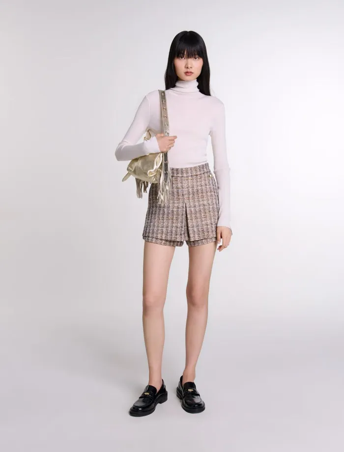 Matching Sets Women Maje Tweed Skort Brown