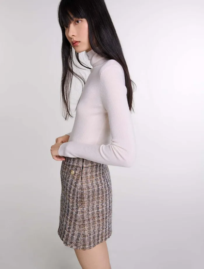 Matching Sets Women Maje Tweed Skort Brown