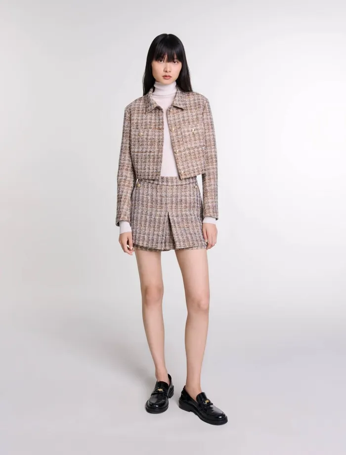 Matching Sets Women Maje Tweed Skort Brown