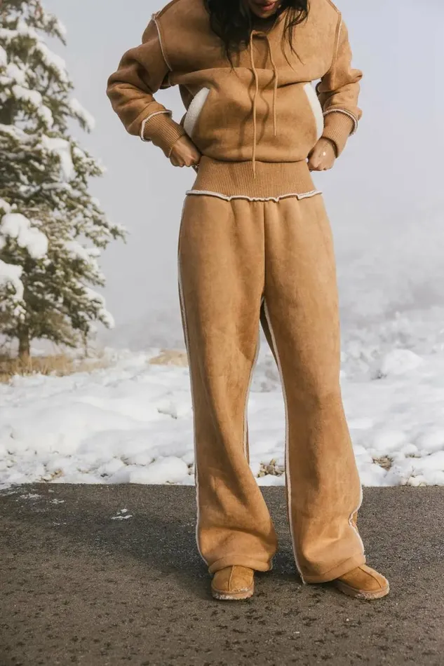 Mattie Faux Shearling Pants In Camel Camel Women Bohme Sets