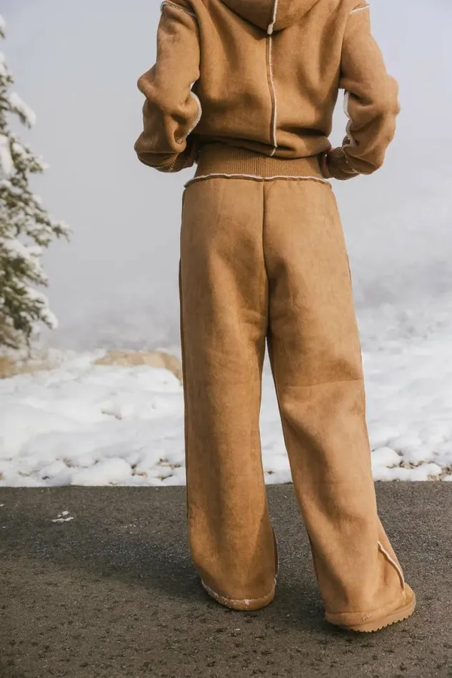 Mattie Faux Shearling Pants In Camel Camel Women Bohme Sets