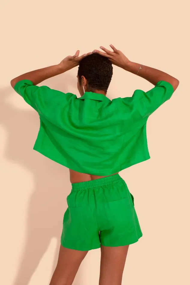Maxim Linen Shirt Green WomensShop LF Markey Tops