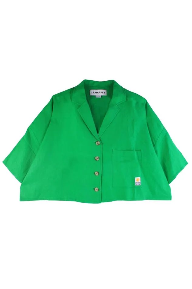 Maxim Linen Shirt Green WomensShop LF Markey Tops