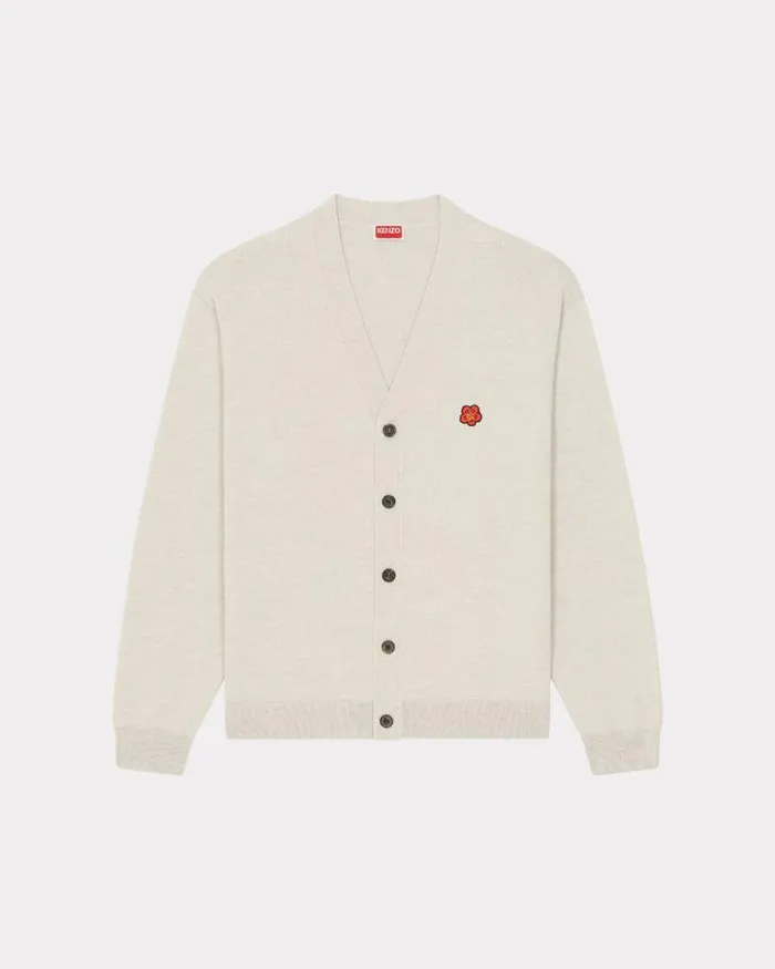 Men 039Boke Flower039 Embroidered Cardigan Pale Grey Kenzo Sweaters And Cardigans