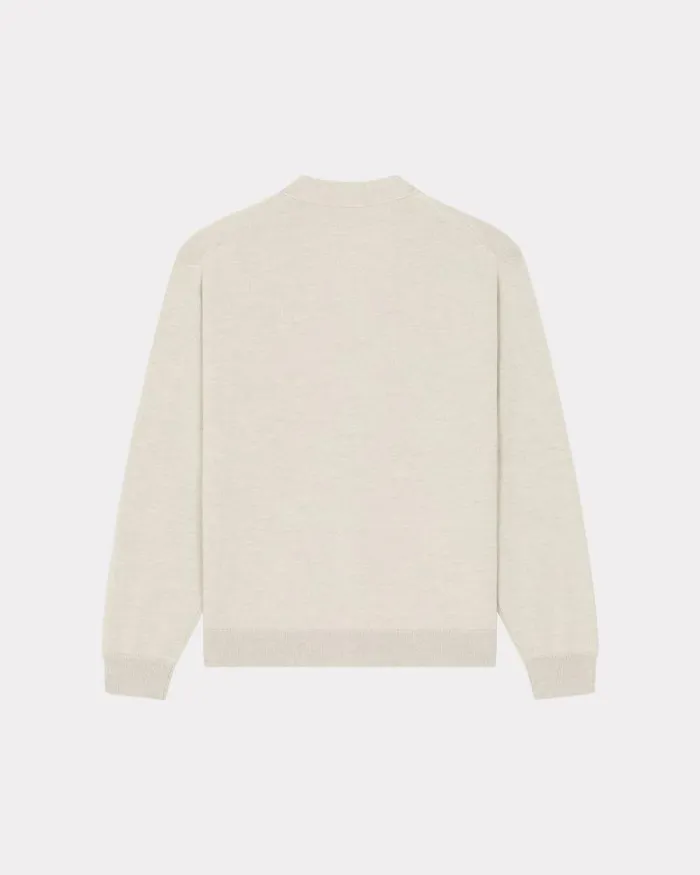 Men 039Boke Flower039 Embroidered Cardigan Pale Grey Kenzo Sweaters And Cardigans
