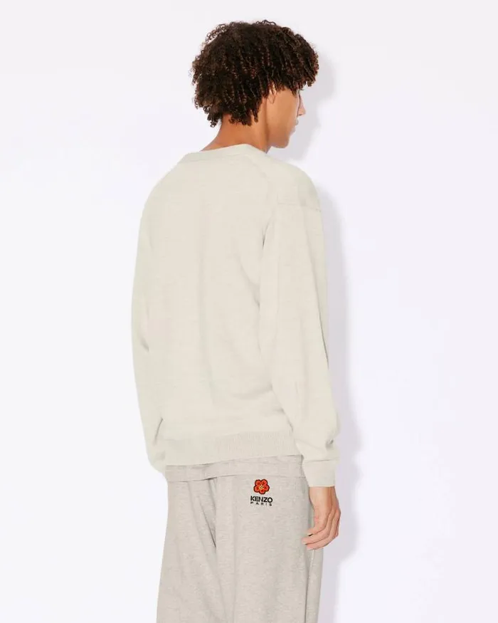 Men 039Boke Flower039 Embroidered Cardigan Pale Grey Kenzo Sweaters And Cardigans