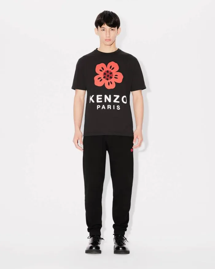 Men 039Boke Flower039 Embroidered Jog Pants Black Kenzo Pants And Shorts