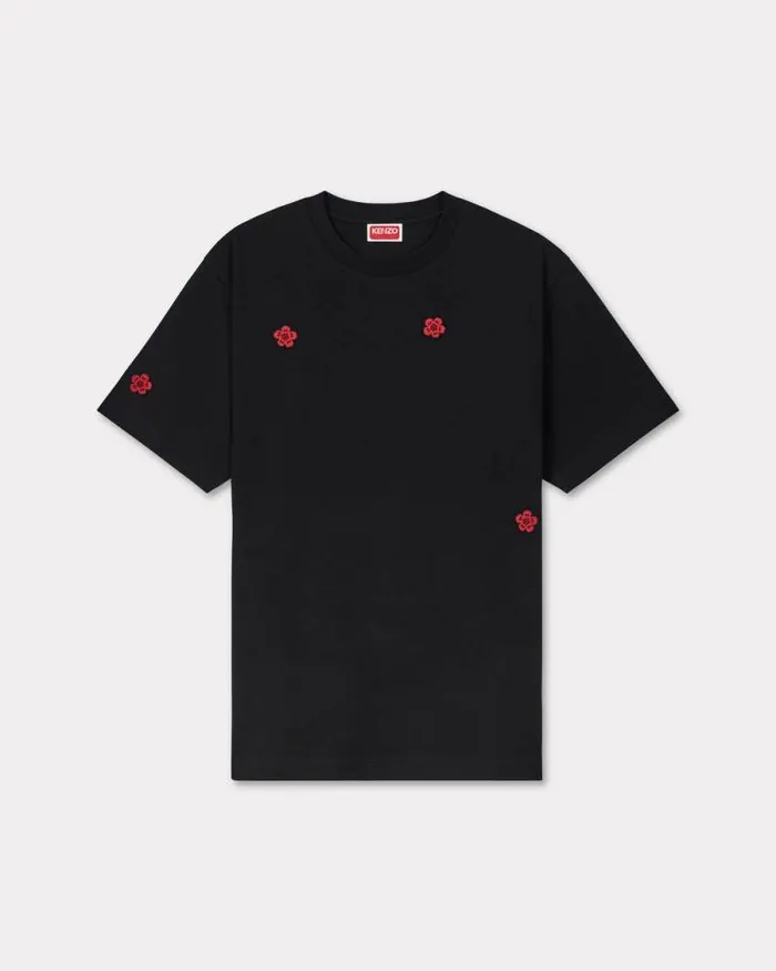 Men 039Boke Flower039 Embroidered Tshirt In Cotton Black Kenzo Tshirts And Polos