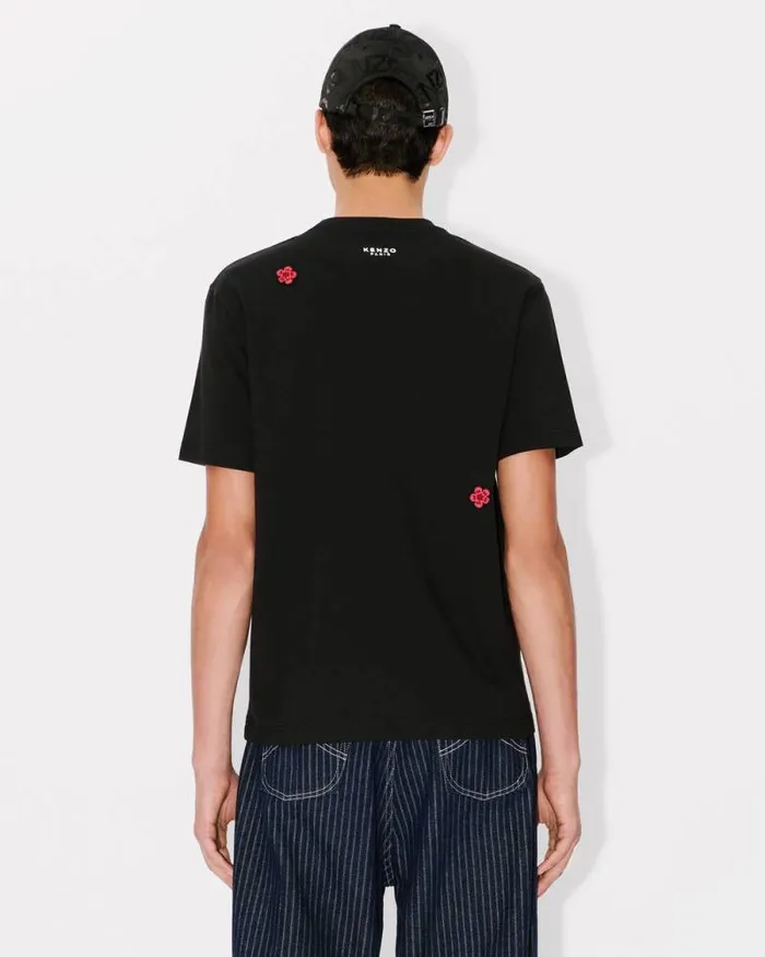 Men 039Boke Flower039 Embroidered Tshirt In Cotton Black Kenzo Tshirts And Polos