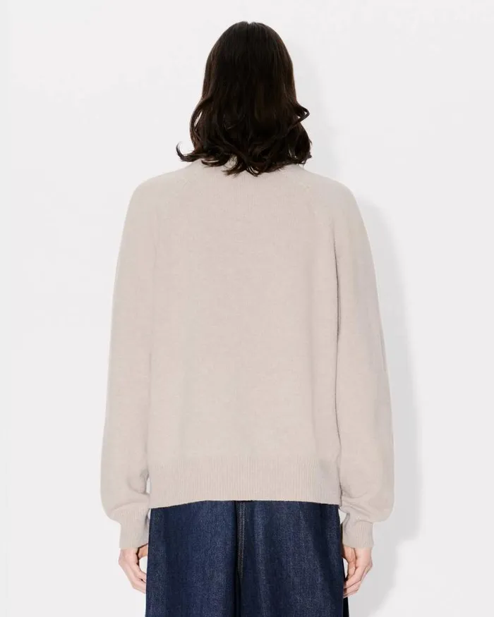 Men 039Boke Flower039 Embroidered Turtleneck Jumper In Wool Beige Kenzo Sweaters And Cardigans