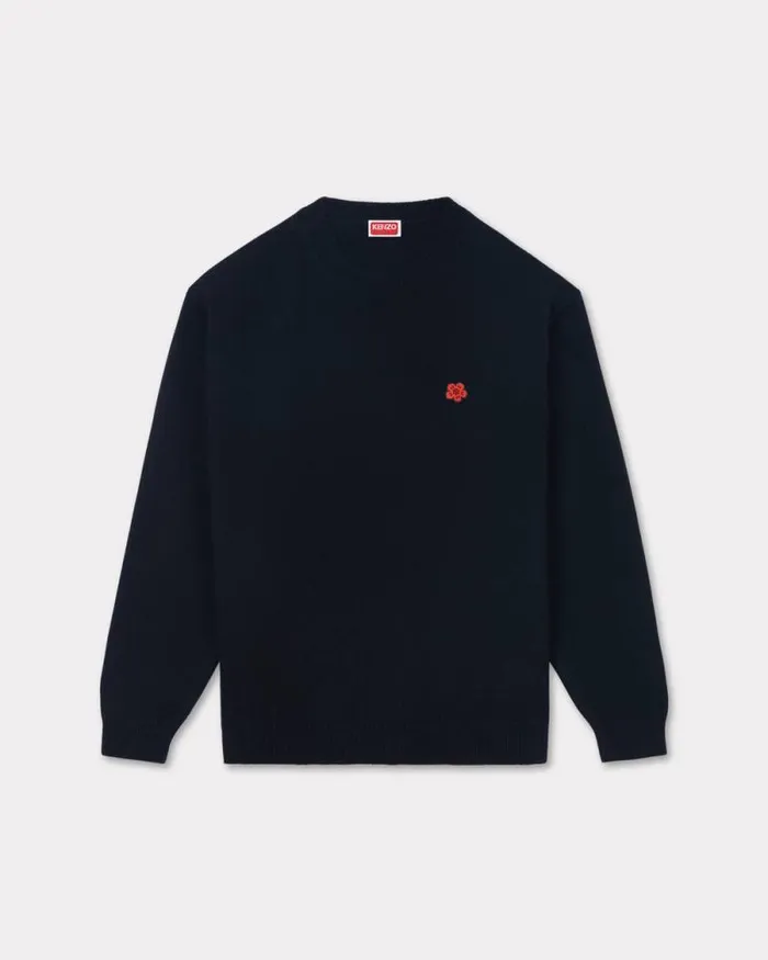 Men 039Boke Flower039 Embroidered Wool Jumper Black Kenzo Sweaters And Cardigans