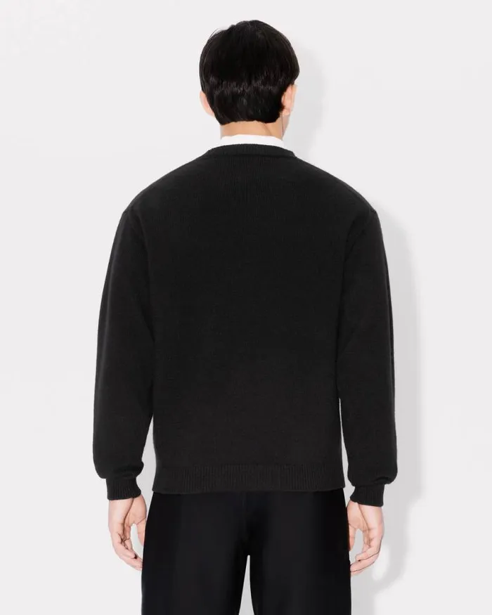 Men 039Boke Flower039 Embroidered Wool Jumper Black Kenzo Sweaters And Cardigans