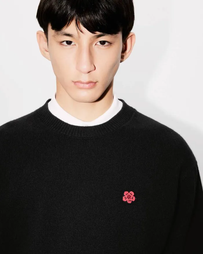 Men 039Boke Flower039 Embroidered Wool Jumper Black Kenzo Sweaters And Cardigans