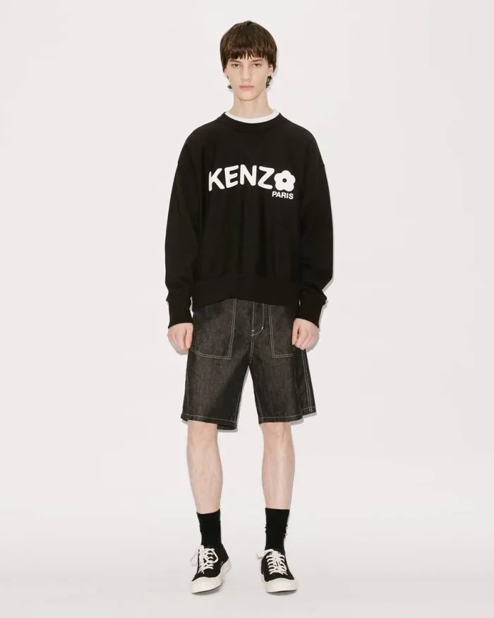 Men 039Boke Flower039 Oversized Sweatshirt Black Kenzo Sweatshirts And Hoodies