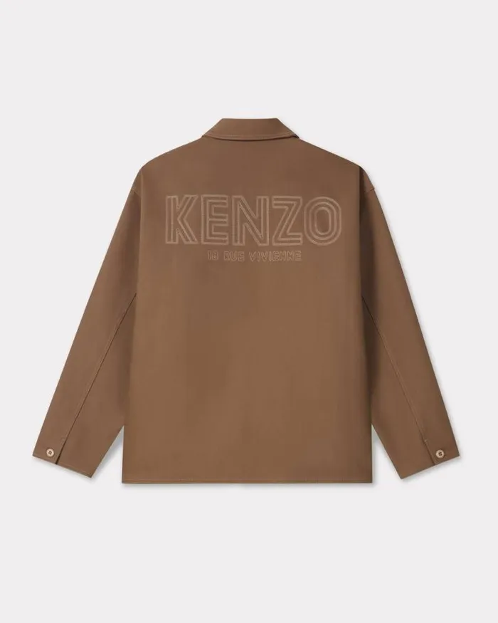 Men 039KENZO Archive 1970039 Embroidered Workwear Jacket Tabac Kenzo Jackets And Coats