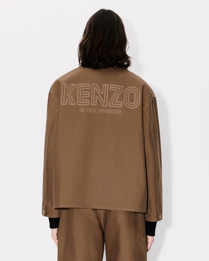 Men 039KENZO Archive 1970039 Embroidered Workwear Jacket Tabac Kenzo Jackets And Coats