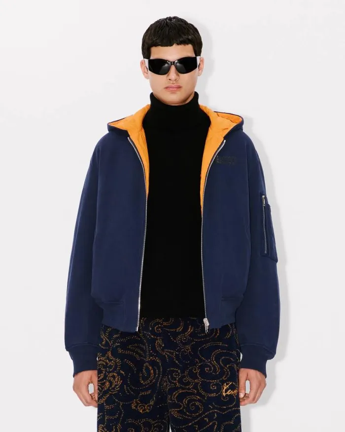 Men 039KENZO Archive 1970039 Reversible Bomber Midnight Blue Kenzo Jackets And Coats