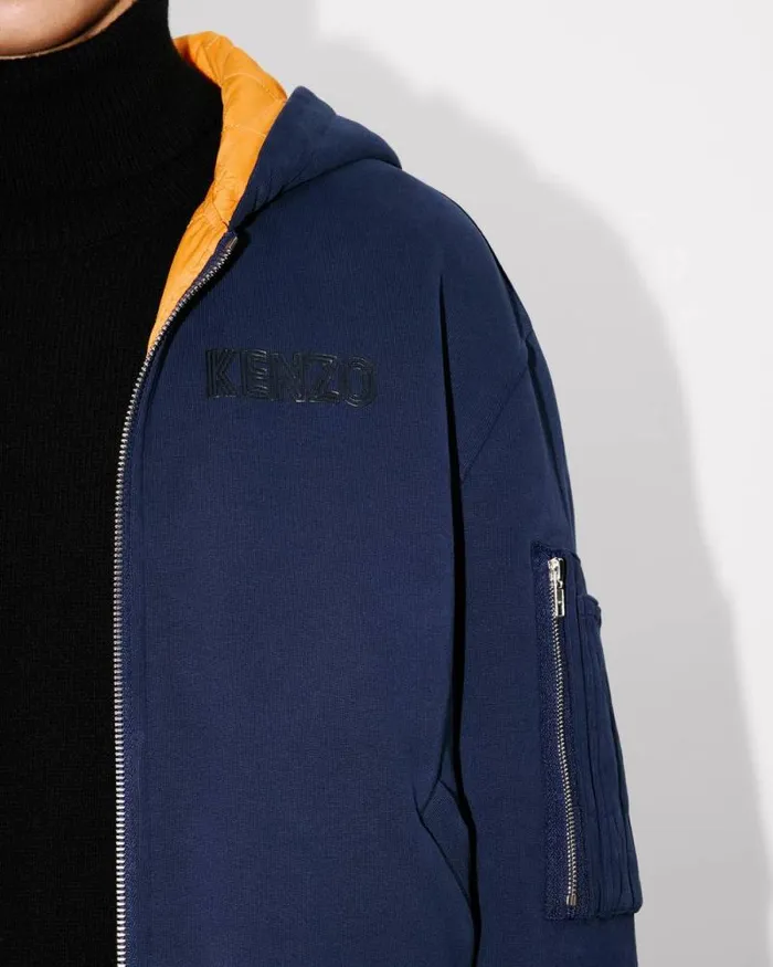 Men 039KENZO Archive 1970039 Reversible Bomber Midnight Blue Kenzo Jackets And Coats