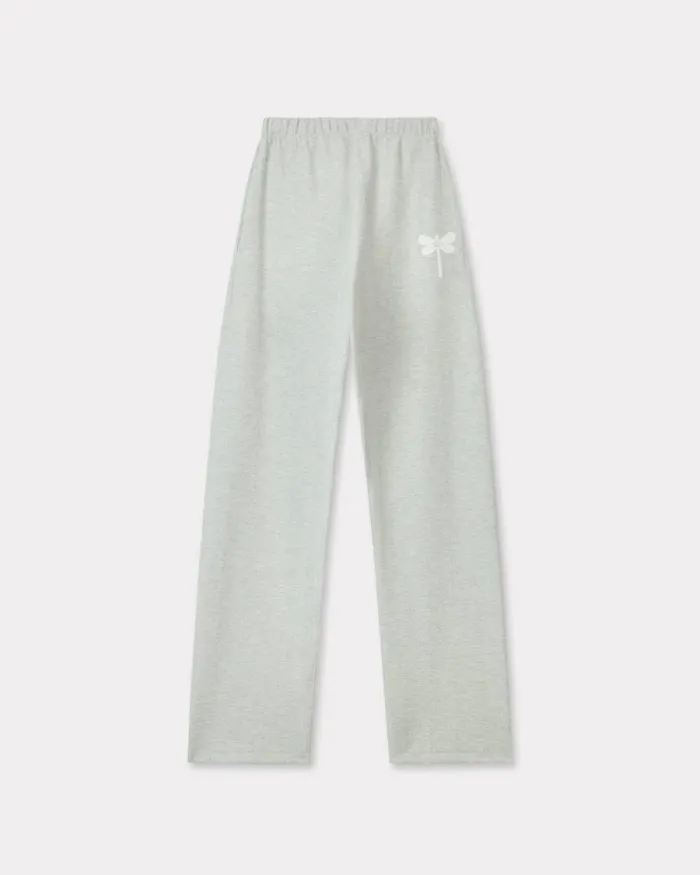 Men 039KENZO Dragonfly039 Straight Jogpants In Cotton Pale Grey Kenzo Pants And Shorts