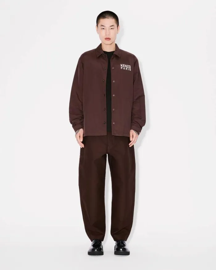 Men 039KENZO Happy Tiger039 Heavy Coach Jacket Dark Brown Kenzo Jackets And Coats