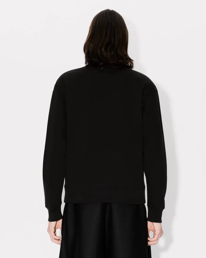 Men 039KENZO Star Tiger039 Embroidered Sweatshirt In Cotton Black Kenzo Sweatshirts And Hoodies