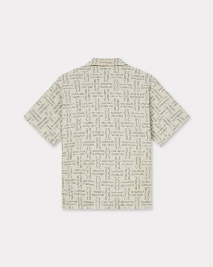 Men 039KENZO Weave039 Hawaiian Shirt Tan Kenzo Shirts
