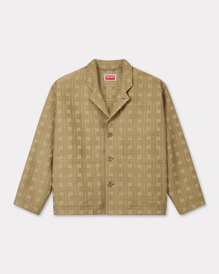 Men 039KENZO Weave039 Workwear Jacket Tan Kenzo Tailoring