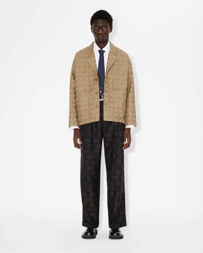 Men 039KENZO Weave039 Workwear Jacket Tan Kenzo Tailoring