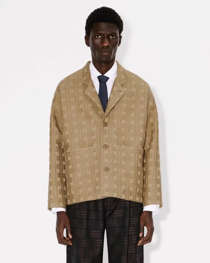 Men 039KENZO Weave039 Workwear Jacket Tan Kenzo Tailoring